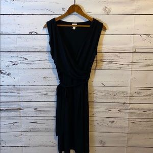 Black faux wrap dress, XS, NWT